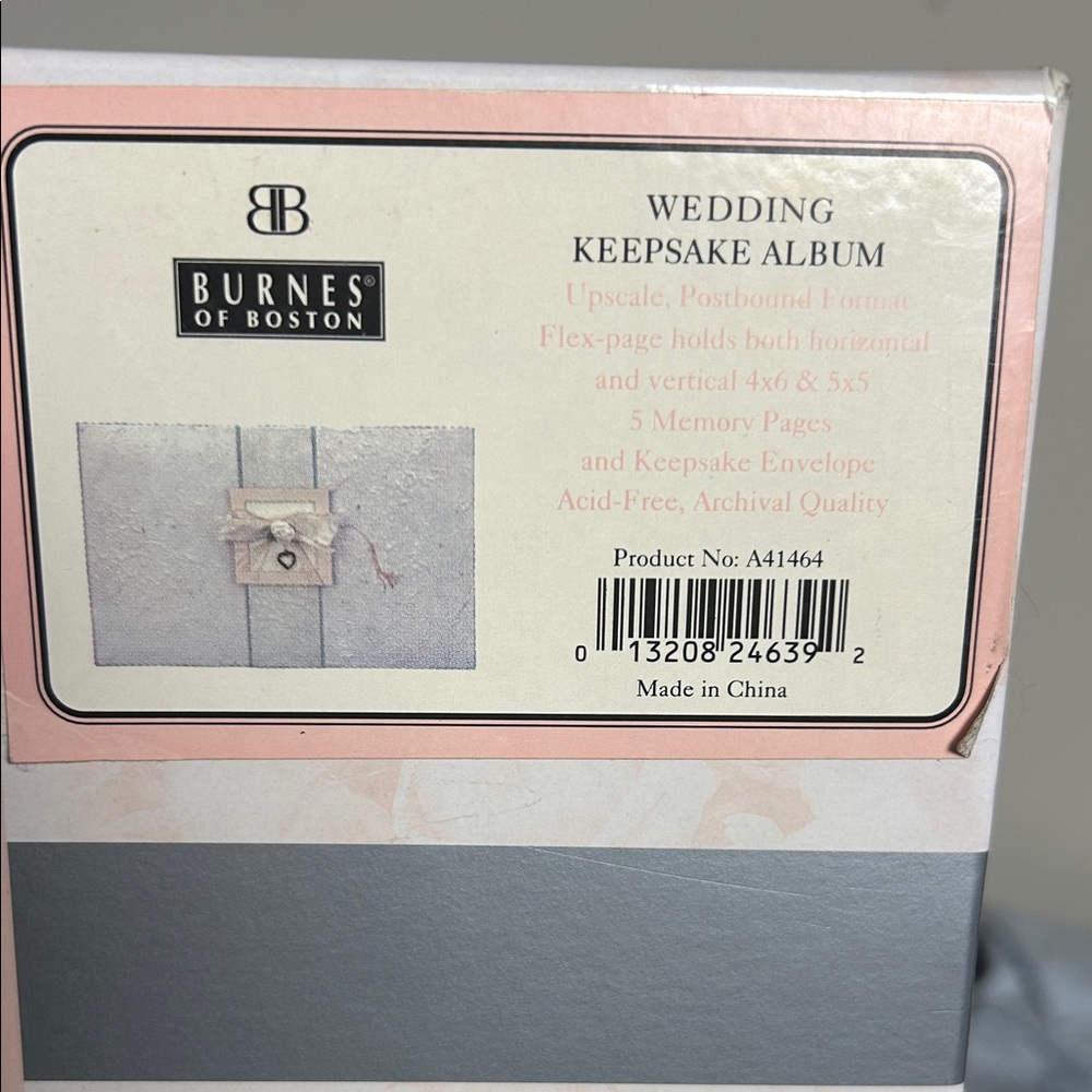 Burnes Of Boston Romantic Wedding Keepsake Album - Pink‎ and Silver